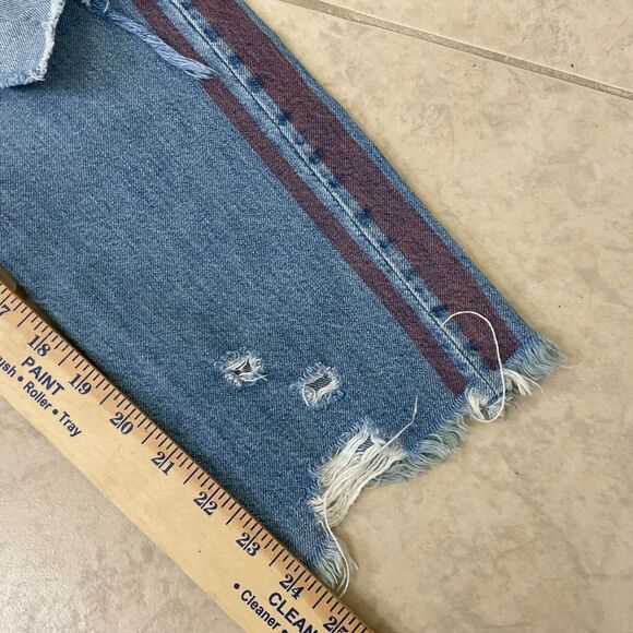 Abercrombie Annie Jeans Womens 2/26 distressed Girlfriend High Rise Side stripe - Picture 5 of 13